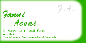 fanni acsai business card